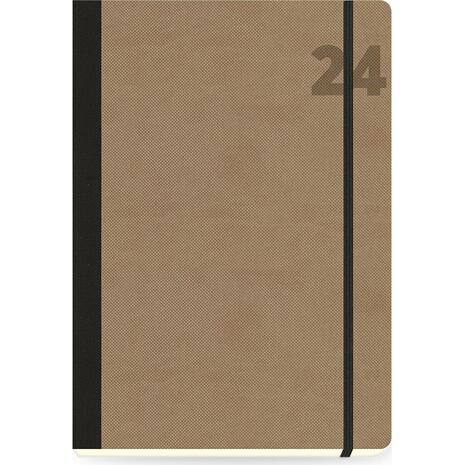 Ημερολόγιο ημερήσιο The Writing Fields Adventure 3070 17x24cm 2024 με λάστιχο flexbook ανάγλυφο εξώφυλλο Camel